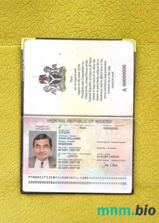 Nigeria paszport (2007-2019) wygląd zdjęcia pliki PSD, skan i fotografowany obraz